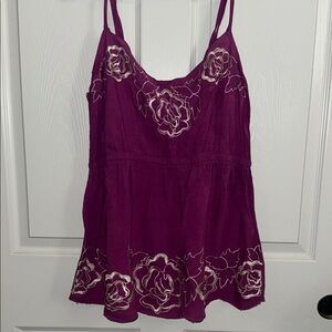 Torrid Purple Embellished Peplum Camisole